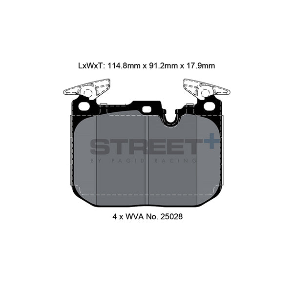 Pagid STREET+ Front Brake Pads Set for BMW F20/F21 M135i & M140i