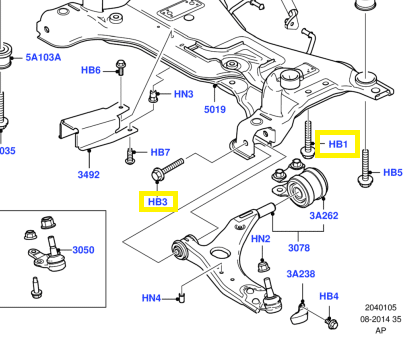 Genuine Ford Front Lower Arm/Wishbone Bolt Set for Ford Focus MK2 ST 225 - A&E Motorsport - V2